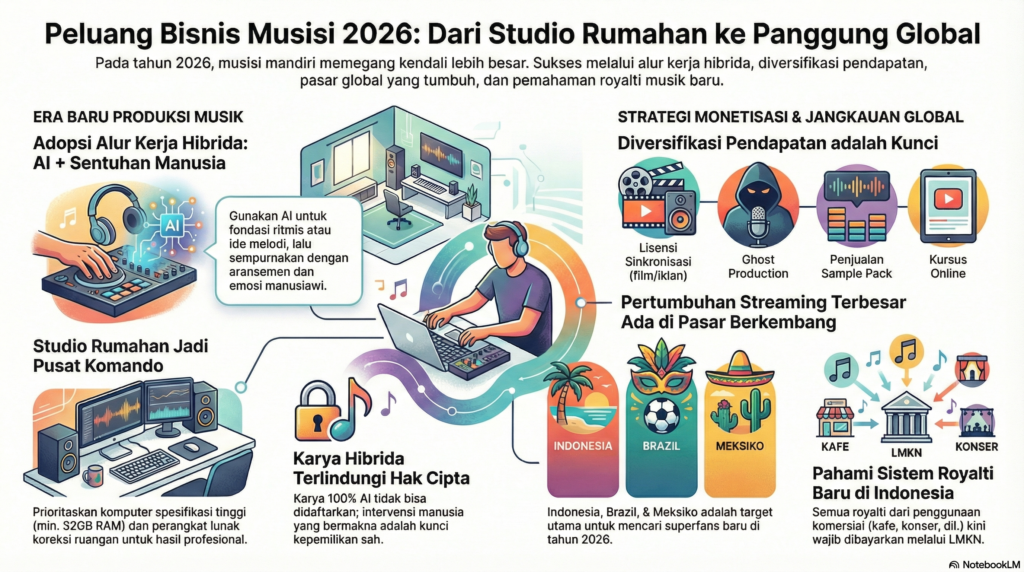 infografi peluang bisnis musisi di industri musik indonesia 2026